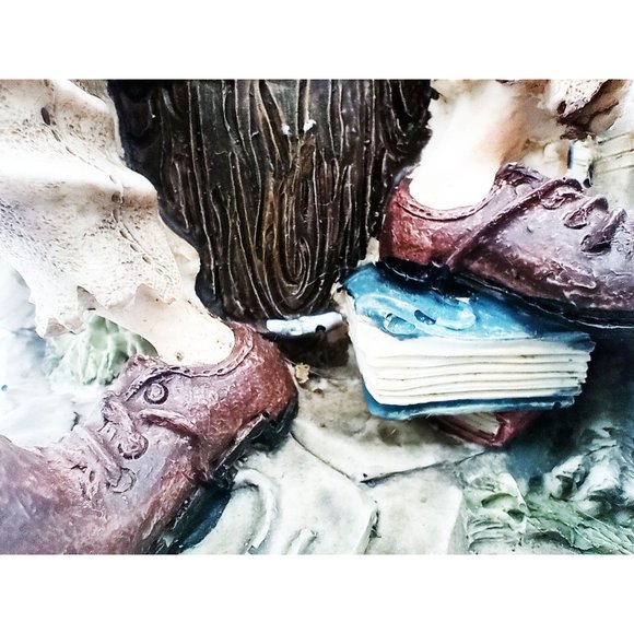 Clown with Angel Wings with Trumpet & Dog 9 Inches Tall Vintage 1980s Ceramic - Picture 14 of 16